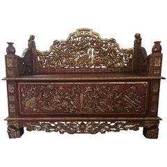 Late 19th Century Chinese Carved Gilt Wooden Sofa