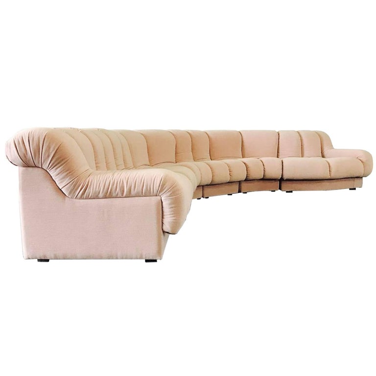 SixPiece Pink Channel Tufted Sectional Sofa by Preview at 1stDibs