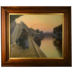 'The Quais of the Seine in Paris' Oil by French Artist Fuchs, Late 19th Century 8