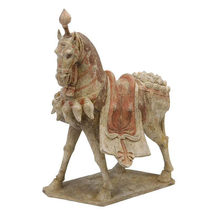 Magnificent Caparisoned Ceremonial Horse from the Northern Qi, 550-577 AD For Sale