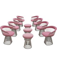 Warren Platner Set of Eight Pink Lounge Chairs