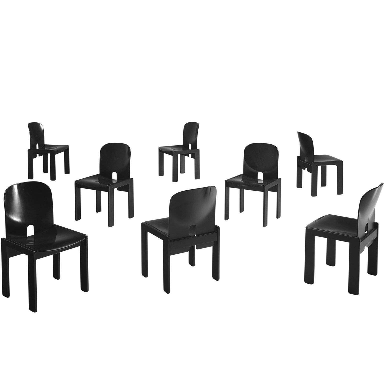Afra and Tobia Scarpa Chairs in Black for Cassina
