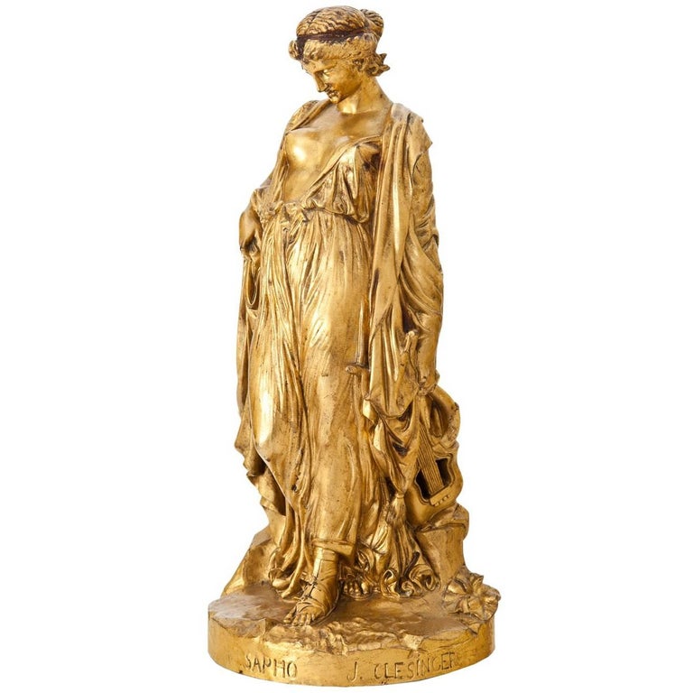 Bronze Sculpture of Sappho, J. Clésinger, France, 19th ... From the once progressive style it became a conservative and academic one, constraining the in sculpture of the late classicism, the cult of the heroic was hugely manifested.