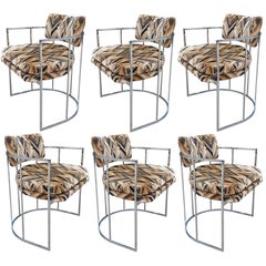 Up to 10 Mid-Century Chrome Milo Baughman Dining Chairs