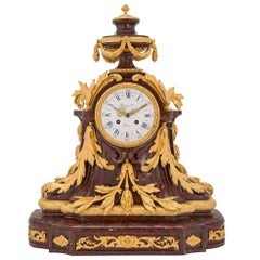 French 19th Century Louis XVI St. Ormolu & Marble Clock by Raingo Frères, Paris