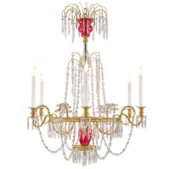 Russian 19th Century Louis XVI Style Ormolu and Crystal Chandelier