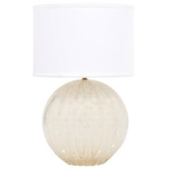Gold Flecked “Pulegoso” Murano Glass Globe Lamp