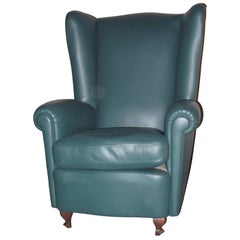 20th Century High Backed Leather Bergere Armchair 12