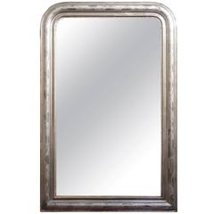 Large Louis Philippe Silver Gilt Mirror (H 48 x W 31 1/2)