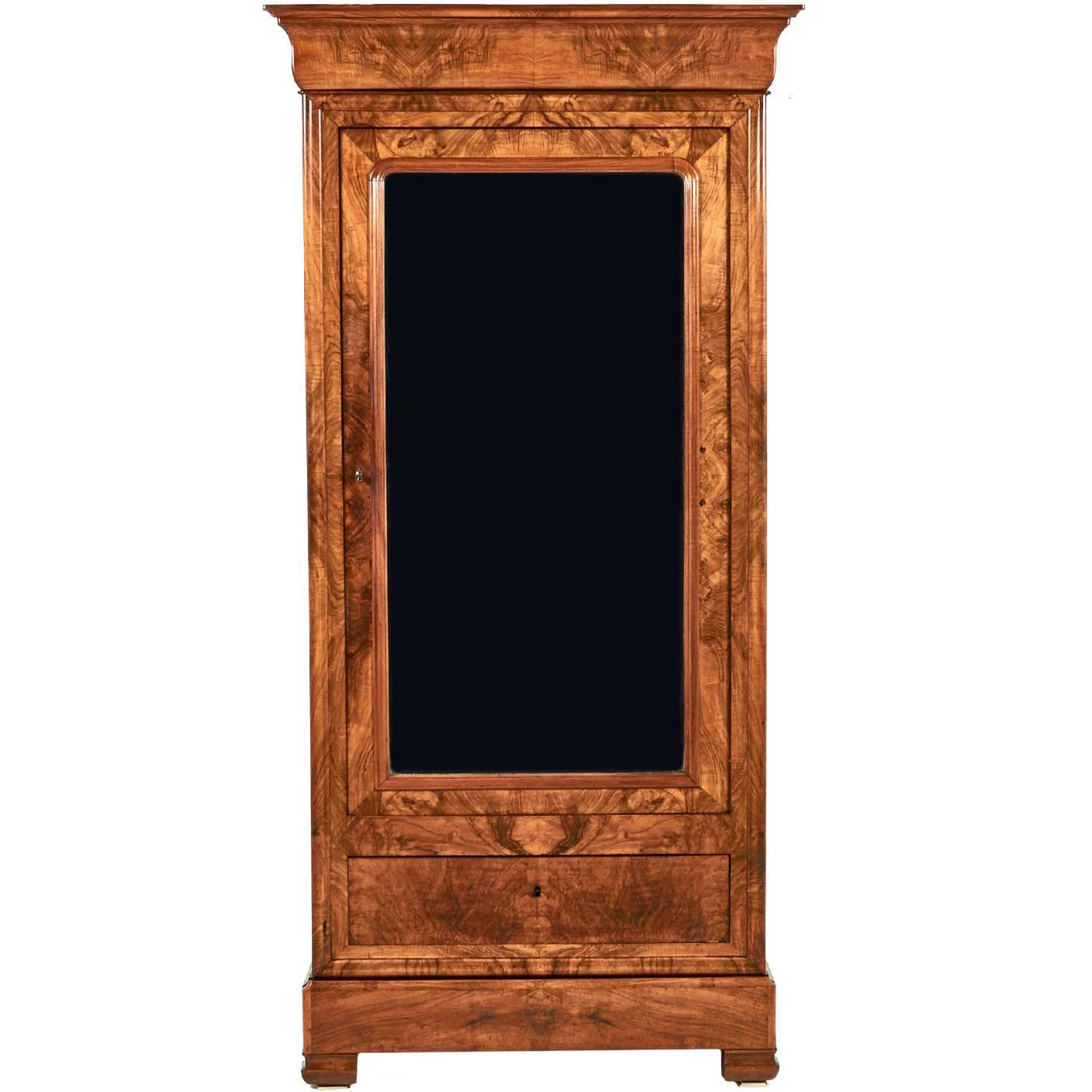 Antique Burl Walnut Armoire, circa 1870