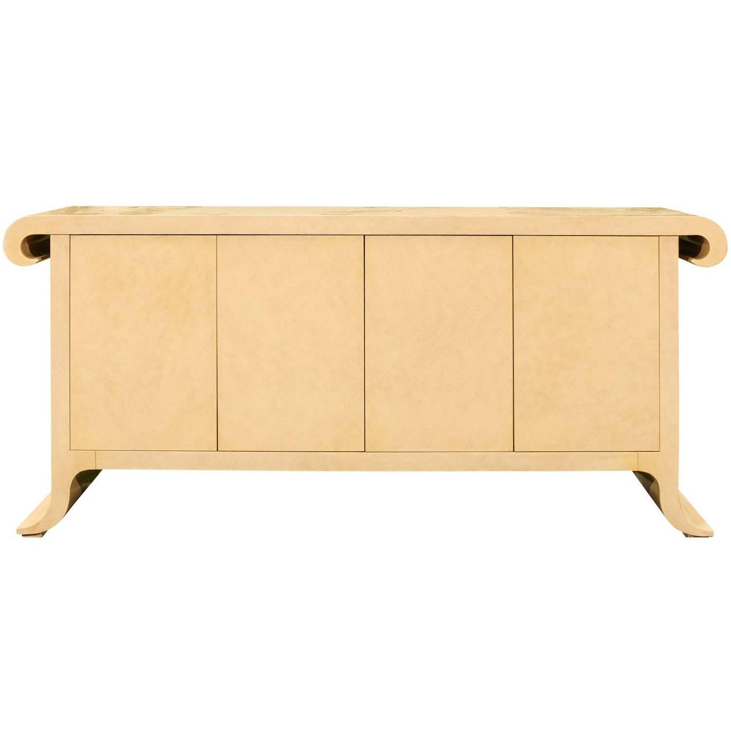 Sleek and Elegant Hand-Painted Credenza by Allesandro for Baker, circa 1985