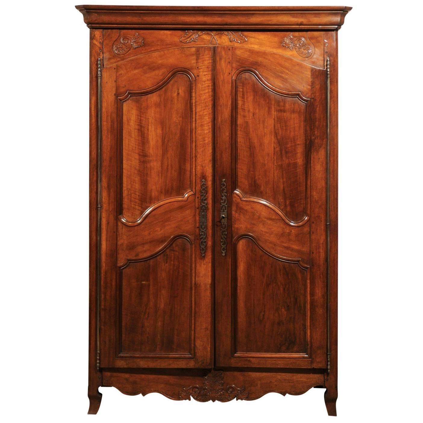 19th Century French Cherry Armoire, circa 1860 For Sale