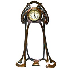 Small Art Nouveau Copper Desk Clock, 1903