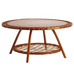 Vintage Snocraft Snow Shoe Round Coffee Table, circa 1930s