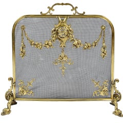 Louis XVI Style Brass Fire Screen