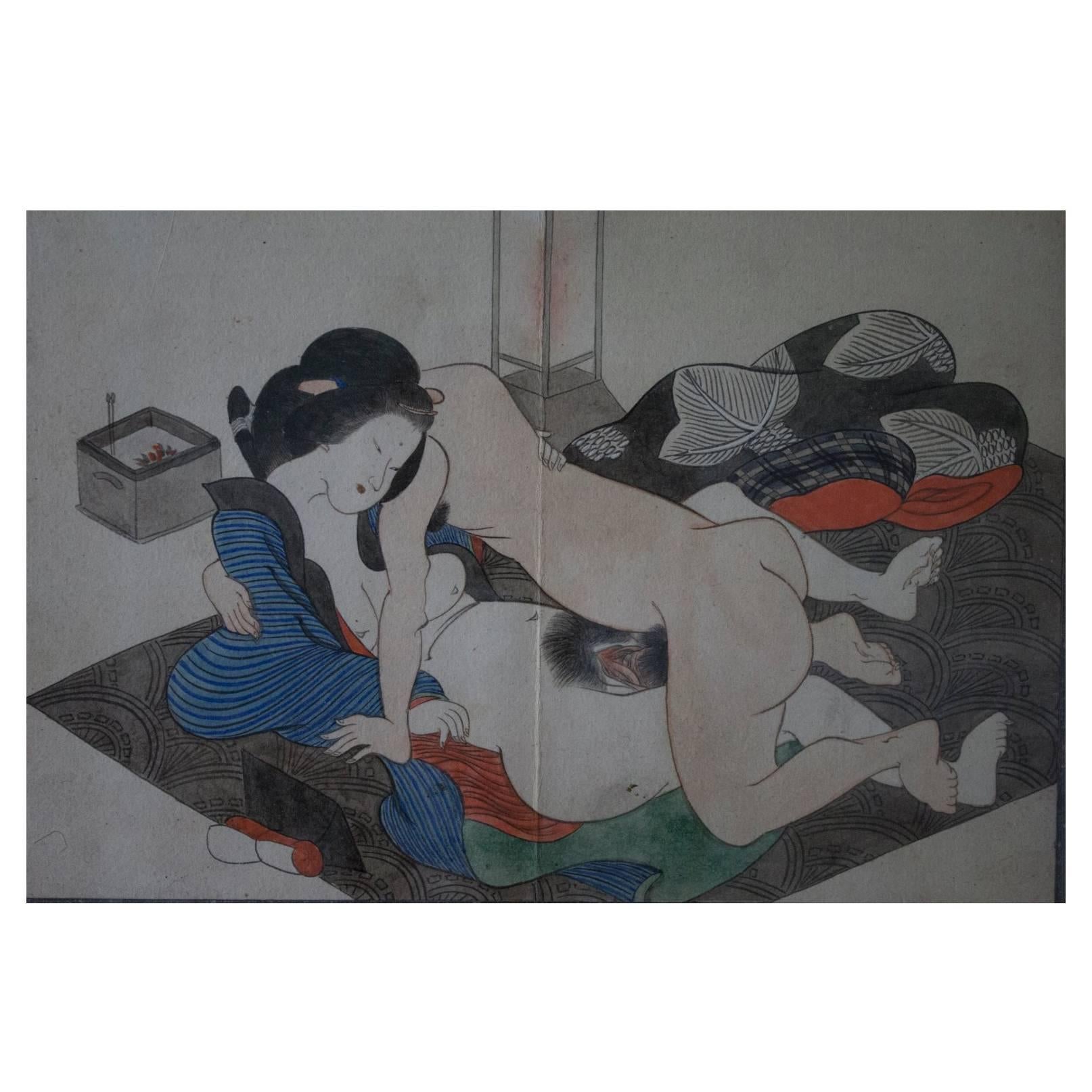 Oriiginal and Framed Shunga Prints by Kitagawa Utamaro