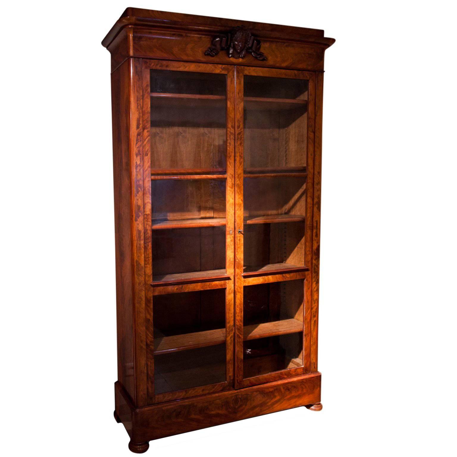 Mahogany Bookcase, First Half of the 19th Century For Sale