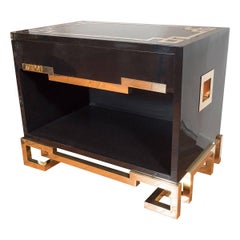 Pair of Lacquered Wood and Brass End Tables 11