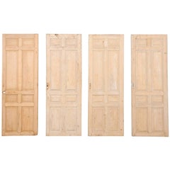 Set of Four French Single Light Wood Antique Doors from the 19th Century