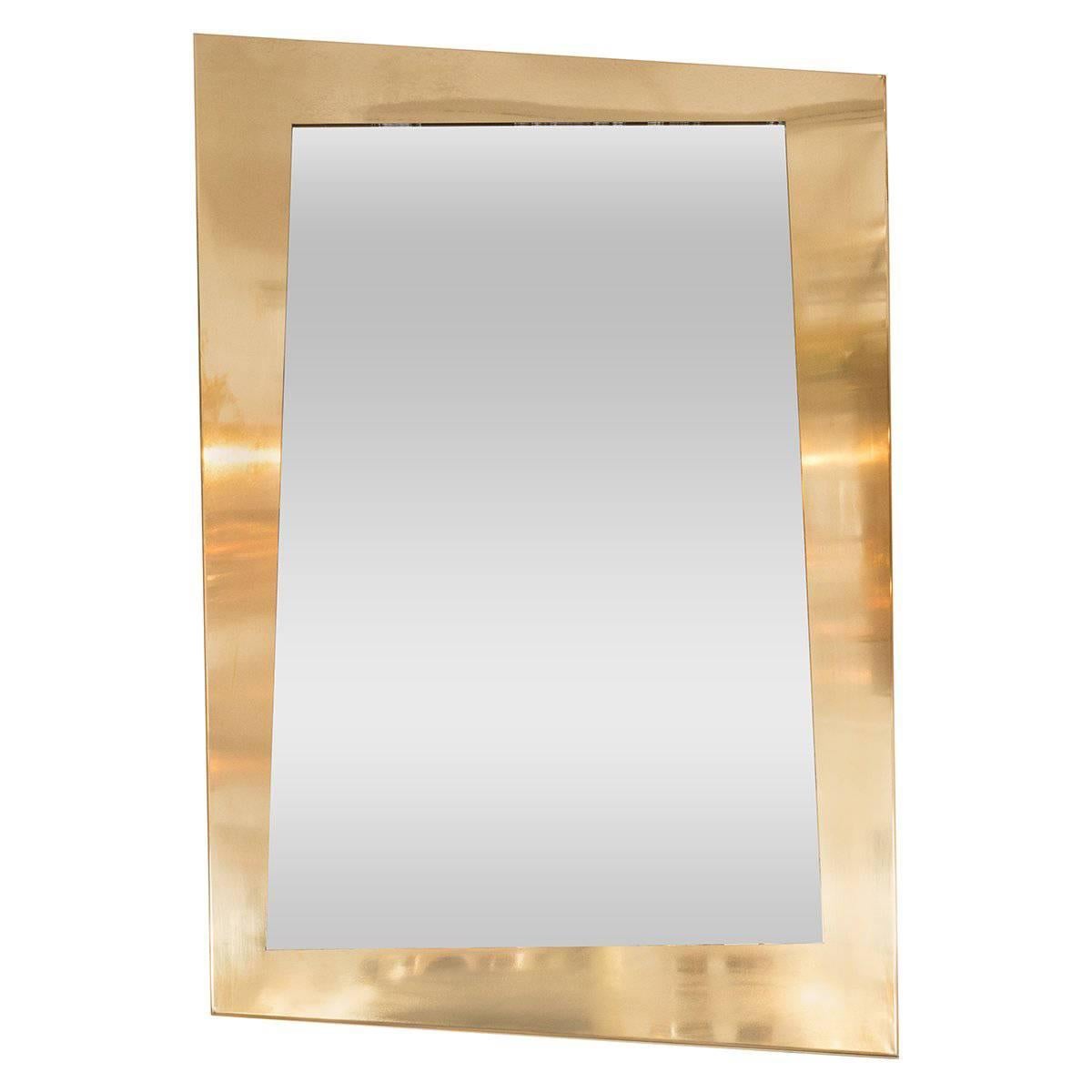 Brass Trapezoidal Mirror