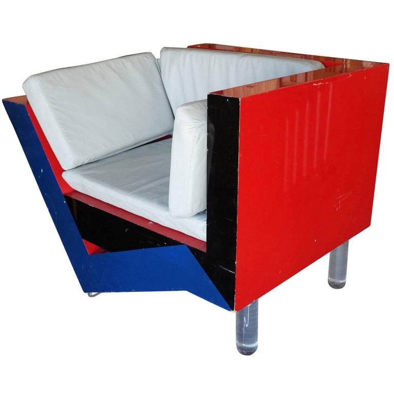 modern red chair funky postmodern memphis inspired lounge chair for sale at 1stdibs modern red chair funky postmodern memphis inspired lounge chair for sale at 1stdibs