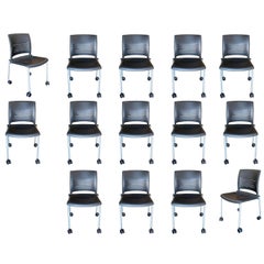 Giancarlo Piretti Rolling Side Desk Chair by Strive, Set of 14 6