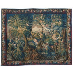 Large Felletin Verdure Tapestry of a Forest Scene, France, 18th Century 5
