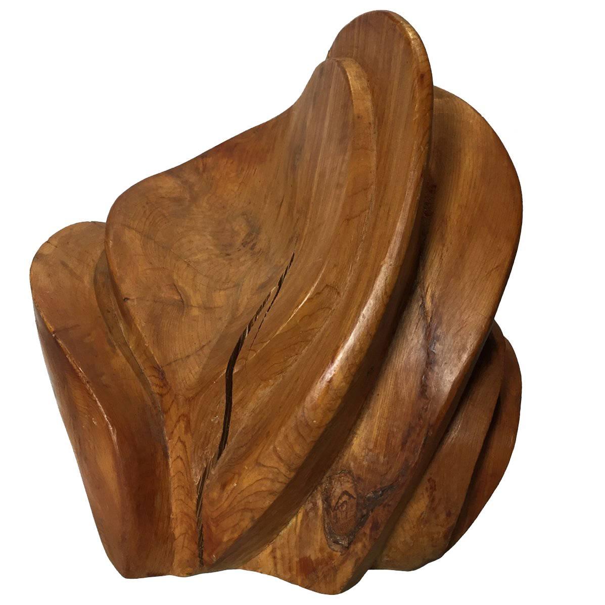 Large Modernist Abstract Carved Wood Sculpture