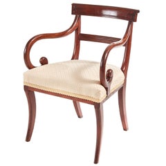 Regency Mahogany Sabre Leg Elbow Chair