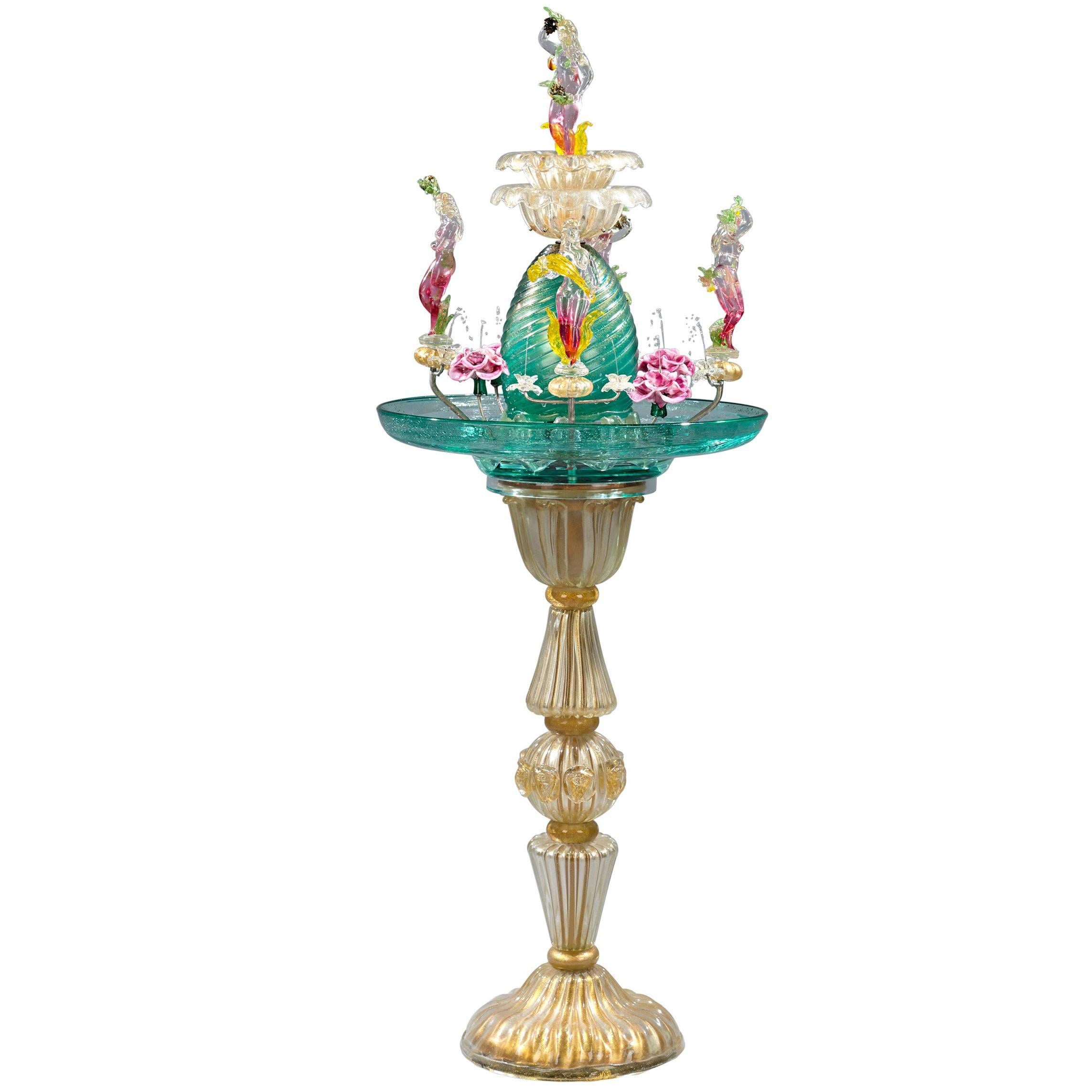 Murano Venetian Glass Water Fountain