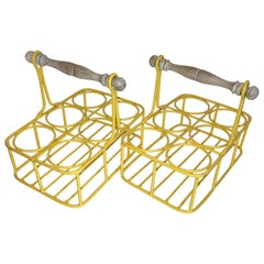 Set of Two Wine Racks or Planters in Bright Sunshine Yellow