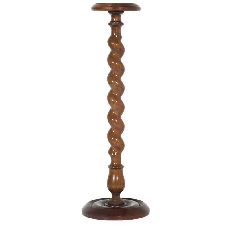 Tuscany 19th Century Renaissance Column Pedestal by Dini & Puccini in Walnut  For Sale