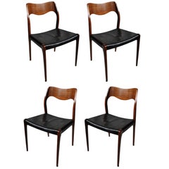 Set of Four Niels Møller Rosewood Model 71 Chairs 7