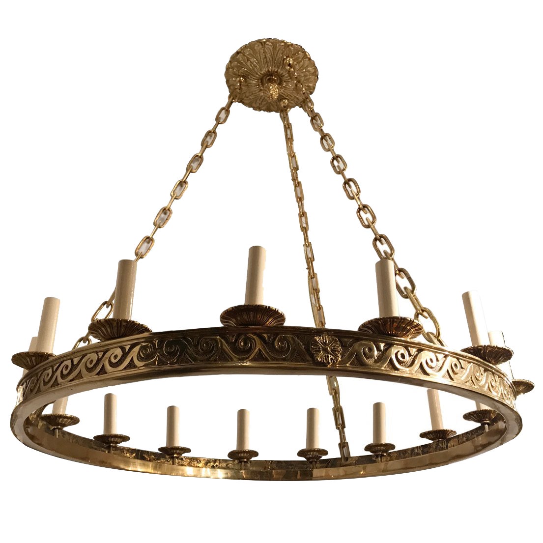 Neoclassical French Gilt Bronze and Crystal Chandelier at 1stDibs