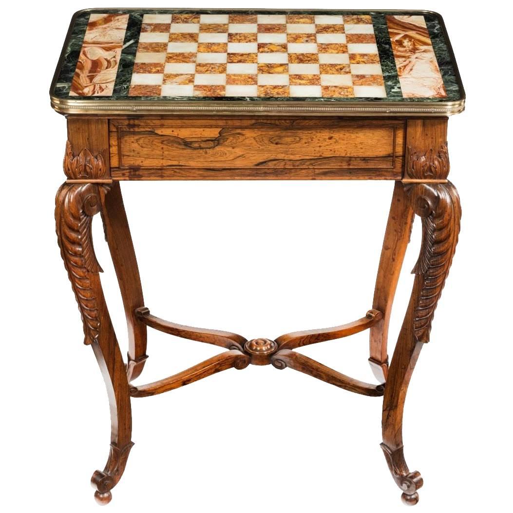 Attractive Regency Rosewood Chess Table