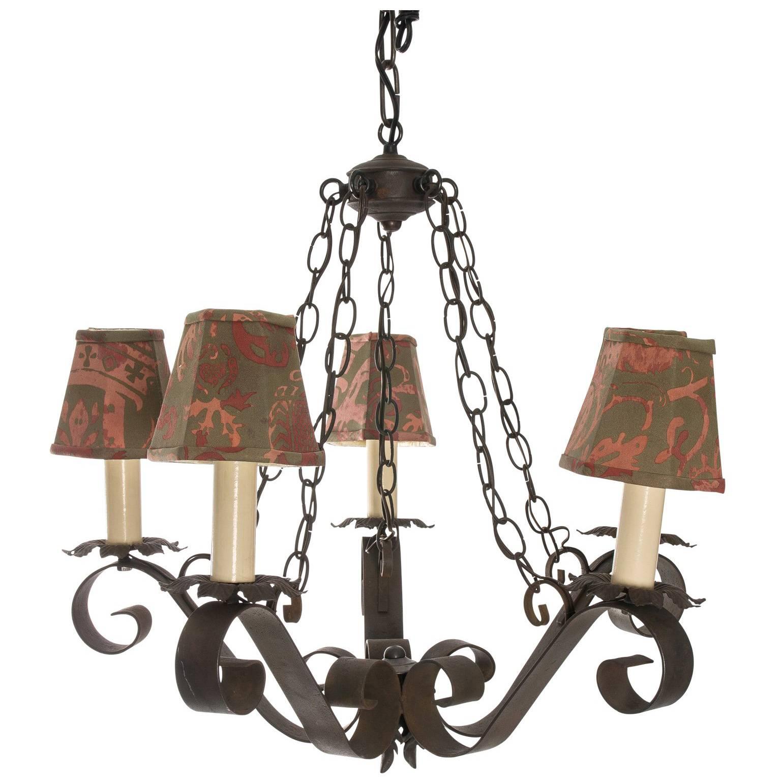 Gothic Wrought Iron Chandelier For Sale
