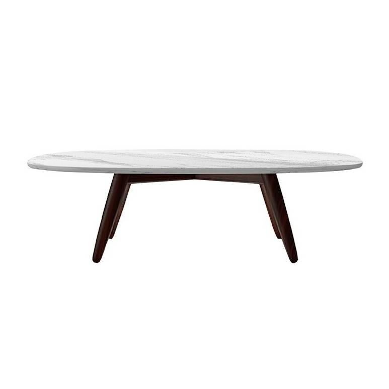 "Ci" Carrara Marble and Solid Wood Coffee Table by Naoto Fukasawa for Driade For Sale