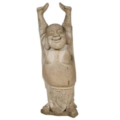 Vieux ciment Happy Buddha