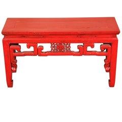 Chinese Red Lacquered Console Table