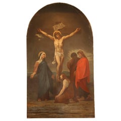 19th Century Oil on Canvas Painting of Jesus 003
