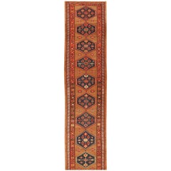 Antique Tribal Persian Bidjar Runner Rug