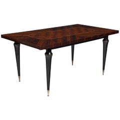 Vintage French Macassar of Ebony Dining Table