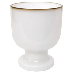 Scandinavian Modern Swedish White Glass Vase from Pukeberg