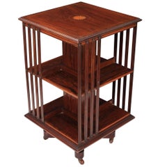 Rosewood Inlaid Revolving Bookcase