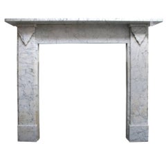 Restored Mid-19th Century Victorian Carrara Marble Fireplace Surround