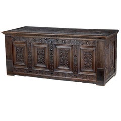 17th Century Carved Oak Flemish Coffer