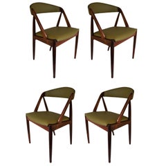 Italian leather Kai Kristiansen Dining Chairs, Set of Four 12