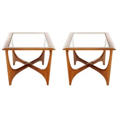 Pair of Mid-Century Modern Danish Walnut End Tables after Pearsall 