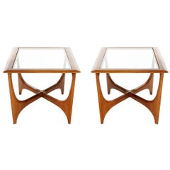 Pair of Mid-Century Modern Danish Walnut End Tables after Pearsall or Kagan 5