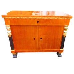 Aesthetic Cherry Tree Wood Commode from the Empire Period